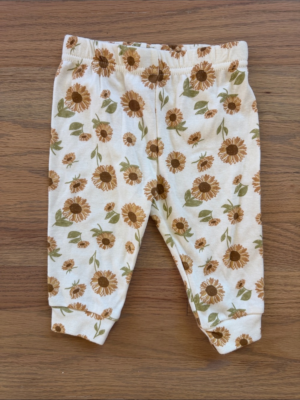 Baby Gear Cream Sunflower Print Leggings
